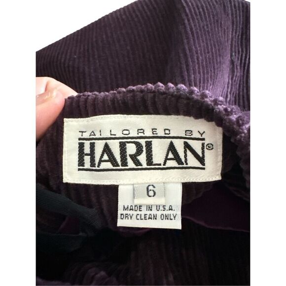 Vintage 90’s Tailored by Harlan Women’s Purple Corduroy A-Line Skirt sz 6 Preppy - Picture 4 of 4